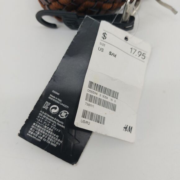 H&M Braided Woven & Faux Leather Ribbon Made in Italy Size Small Medium Fashion - Picture 4 of 11